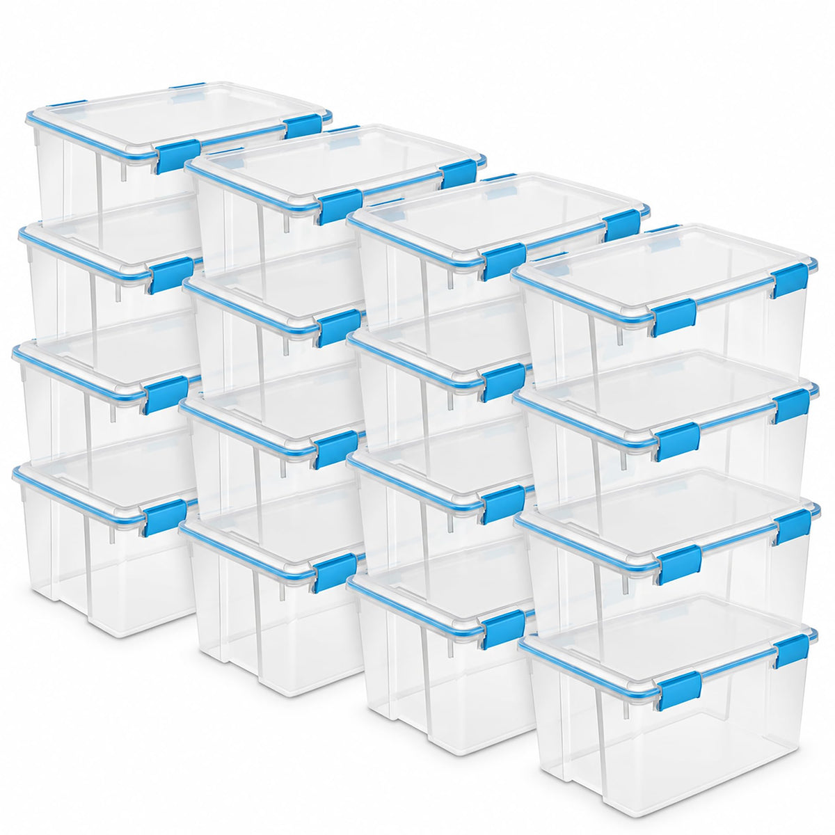 Sterilite Gasket Storage Box with Lids for Home & Office, 37 Quart, 4-Pack