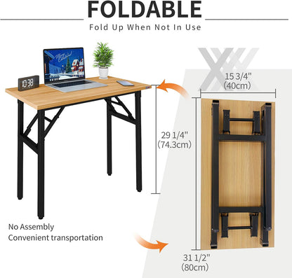Need Small Computer Desk 31.5x15.7 Inch Folding Home Office Table Teak
