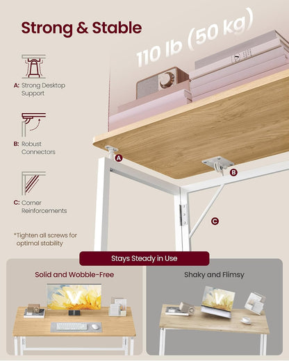 VASAGLE Folding Desk, Small Computer Desk, Foldable Table 39.4 Inch
