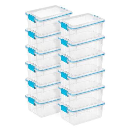 Sterilite Gasket Storage Box with Lids for Home & Office, 37 Quart, 4-Pack