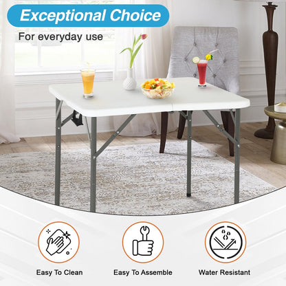 FDW | 34" Folding Table | White | Portable Plastic Table