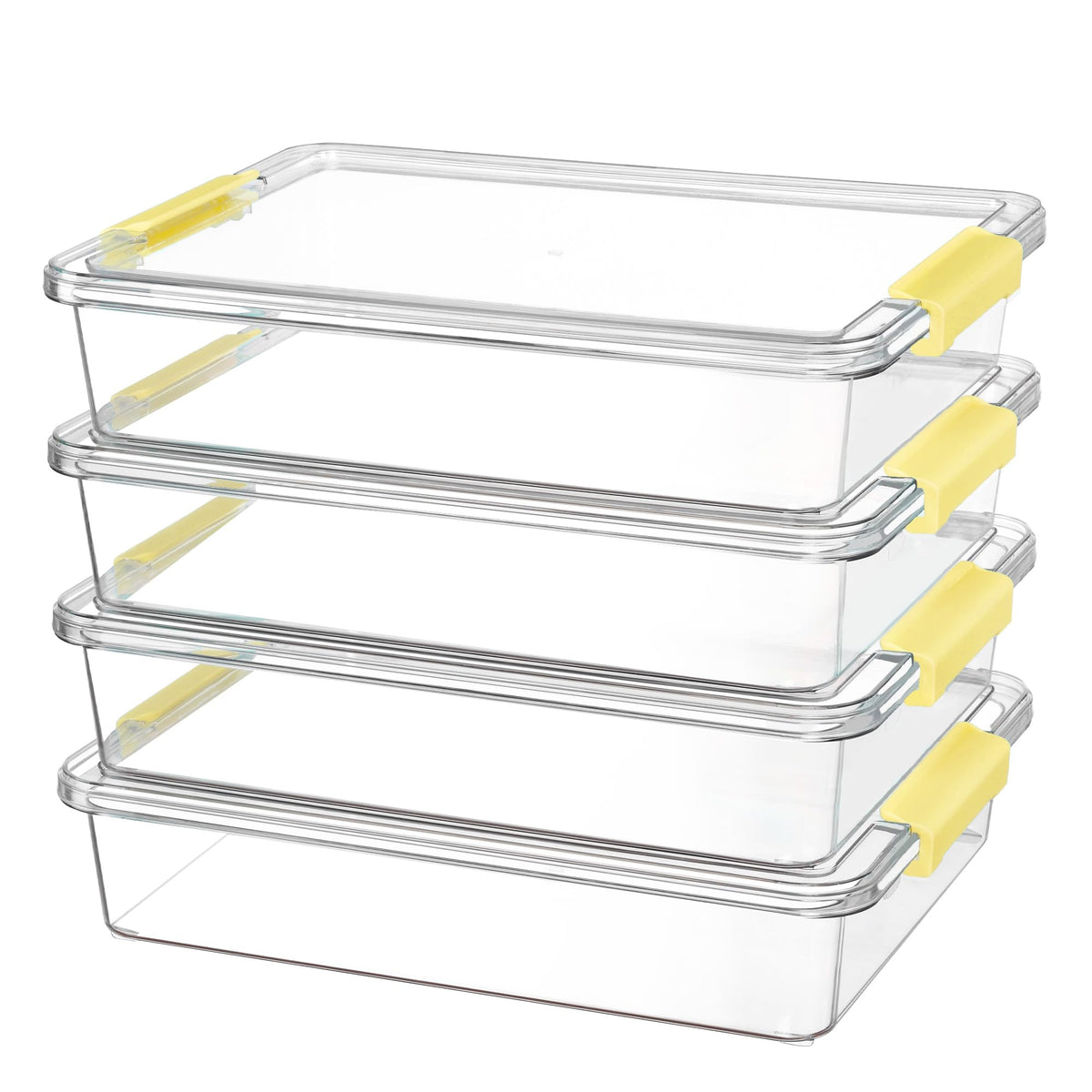 Vtopmart 4 Pack 6 Qt Plastic Storage Bins with Lids, Clear Sensory Bins