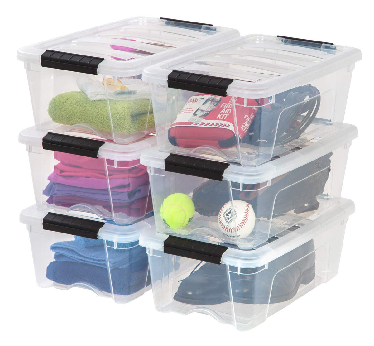 IRIS USA 4-Pack 40 Quart Storage Bins with Lids, Clear