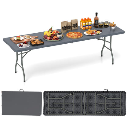 Tangkula 5FT Folding Table, HDPE Plastic Picnic Table for 4-6Person