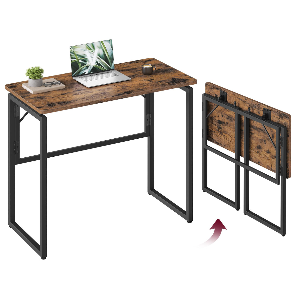 VASAGLE Folding Desk, Small Computer Desk, Foldable Table 39.4 Inch