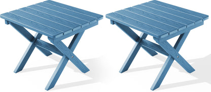 SERWALL Small Folding Side Table, HDPE Outdoor End Table, Coffee