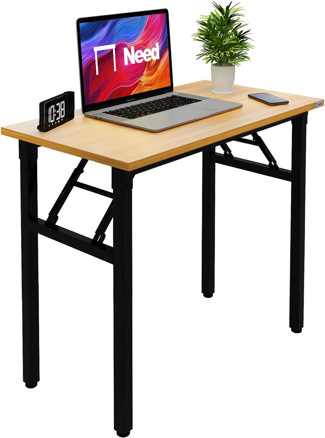 Need Small Computer Desk 31.5x15.7 Inch Folding Home Office Table Teak