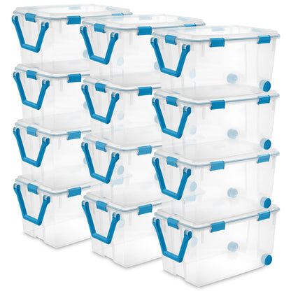 Sterilite Gasket Storage Box with Lids for Home & Office, 37 Quart, 4-Pack