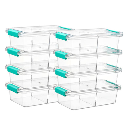 Vtopmart 4 Pack 6 Qt Plastic Storage Bins with Lids, Clear Sensory Bins