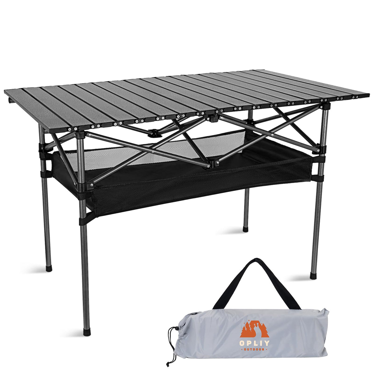 Opliy Portable Folding Camping Table for 2-4 Persons Aluminum Collapsible Table Lightweight with Carry Bag for Camping, Hiking, Picnics, BBQ, Beach Trips & Tailgating