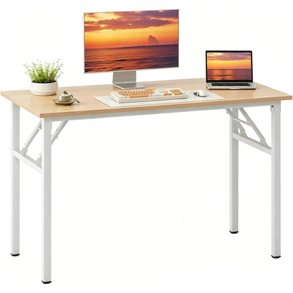 Need Small Computer Desk 31.5x15.7 Inch Folding Home Office Table Teak