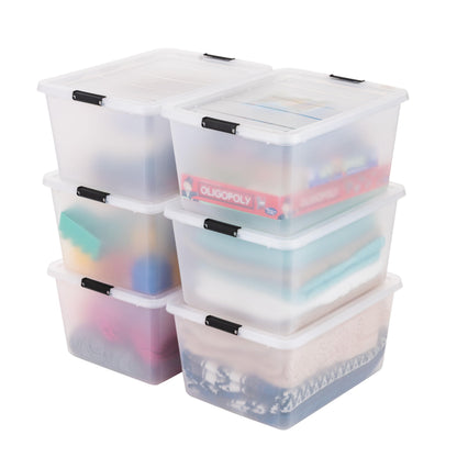 IRIS USA 6-Pack 55 Quart Clip Box with Latching Lid