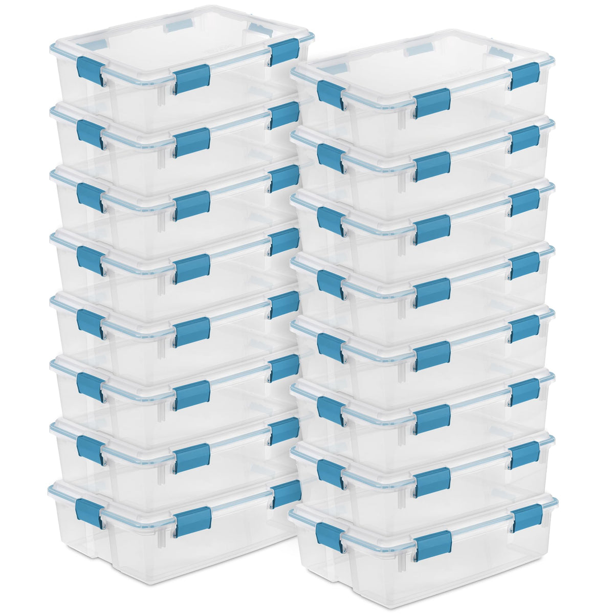 Sterilite Gasket Storage Box with Lids for Home & Office, 37 Quart, 4-Pack