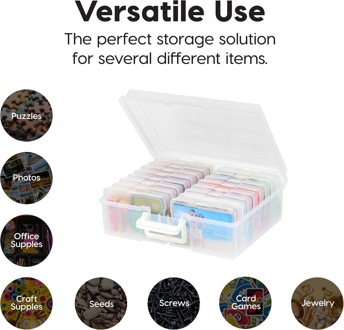 IRIS USA Photo Storage Box |Made in USA| 16 Cases - Clear