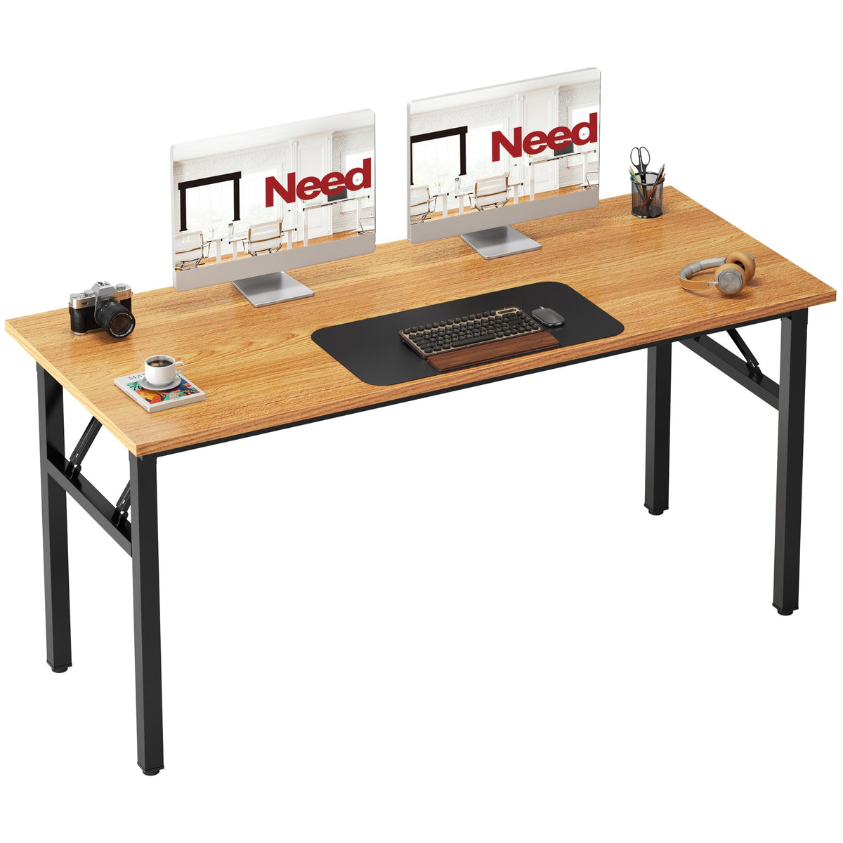 Need Small Computer Desk 31.5x15.7 Inch Folding Home Office Table Teak