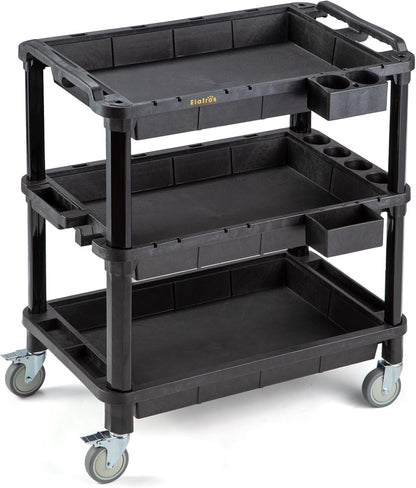 ELAFROS 3-Shelf Heavy Duty Rolling Utility Cart, 32.4 x 18.3 in