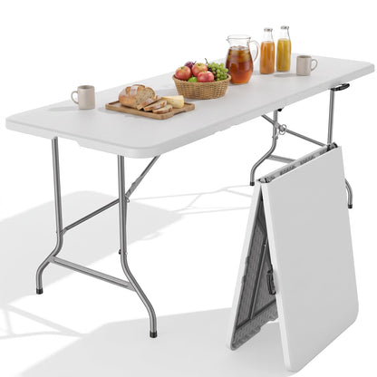 Sweetcrispy 6 FT Folding Picnic Table, Easy to Fold and Store