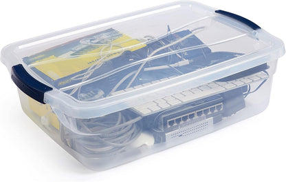 Rubbermaid Cleverstore 17 Qt Clear Storage Bins with Lids, 6 Pack