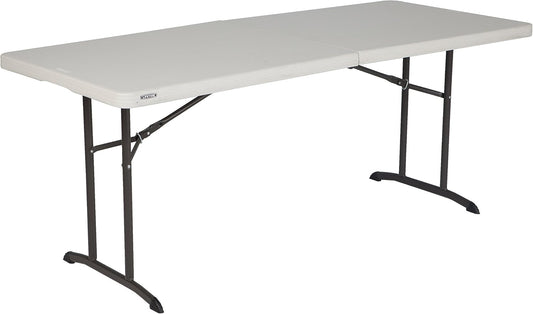 LIFETIME Commercial Fold-in-Half Table, 6-Foot, Almond