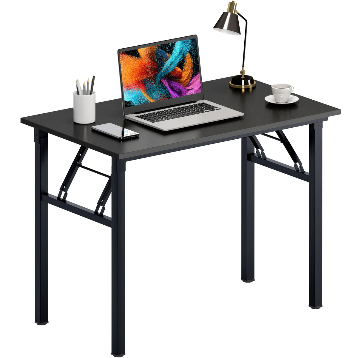 Need Small Computer Desk 31.5x15.7 Inch Folding Home Office Table Teak
