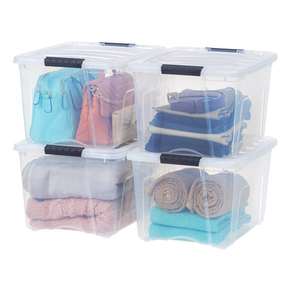 IRIS USA 2-Pack 27 Quart Storage Bins with Lids, Clear