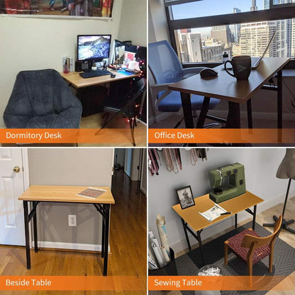 Need Small Computer Desk 31.5x15.7 Inch Folding Home Office Table Teak