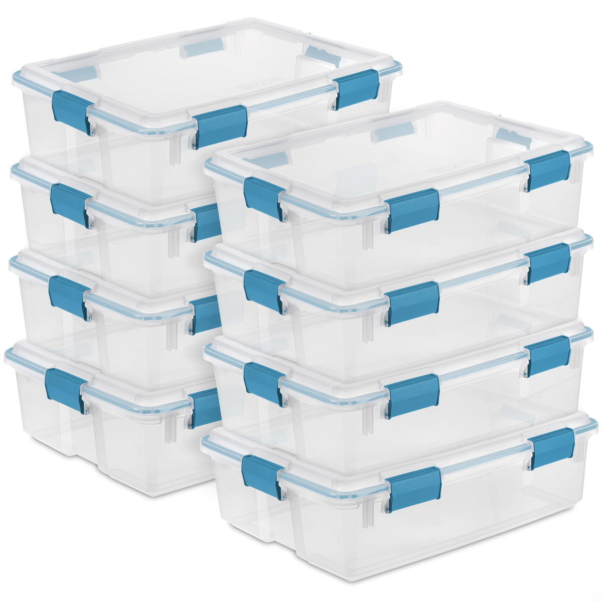 Sterilite Gasket Storage Box with Lids for Home & Office, 37 Quart, 4-Pack