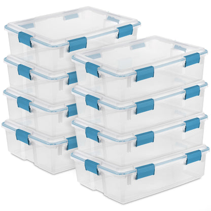 Sterilite Gasket Storage Box with Lids for Home & Office, 37 Quart, 4-Pack