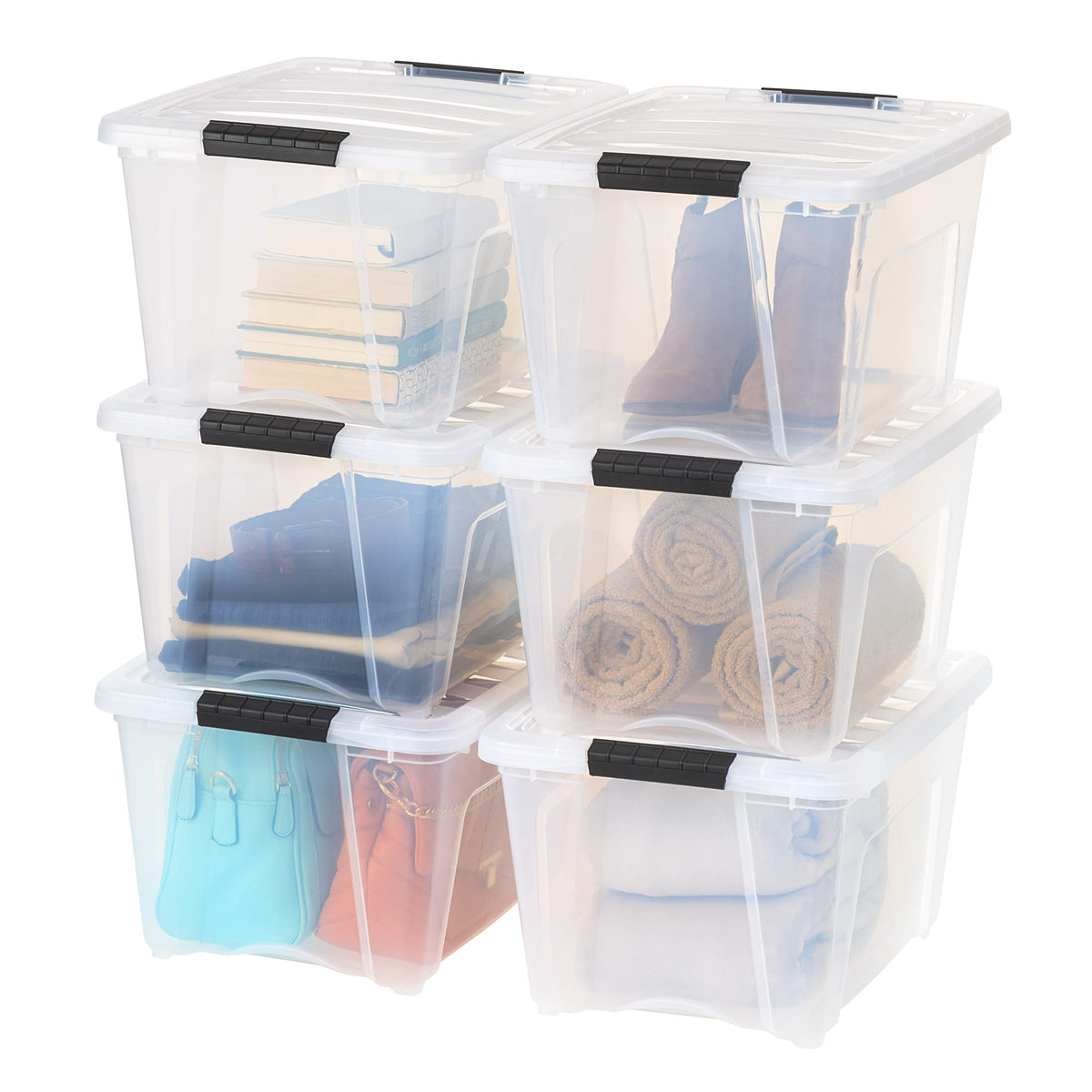 IRIS USA 4-Pack 40 Quart Storage Bins with Lids, Clear