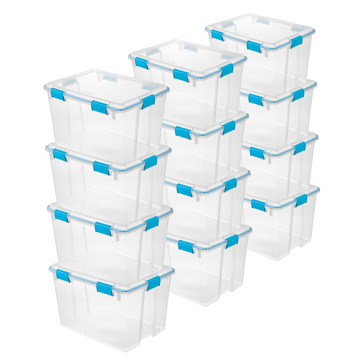Sterilite Gasket Storage Box with Lids for Home & Office, 37 Quart, 4-Pack