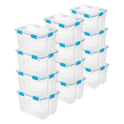 Sterilite Gasket Storage Box with Lids for Home & Office, 37 Quart, 4-Pack
