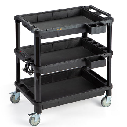 ELAFROS 3-Shelf Heavy Duty Rolling Utility Cart, 32.4 x 18.3 in