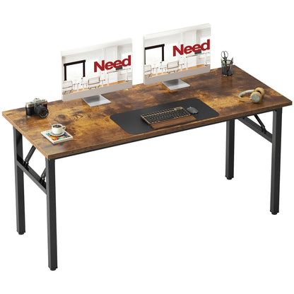 Need Small Computer Desk 31.5x15.7 Inch Folding Home Office Table Teak