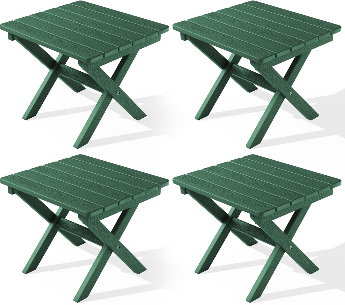 SERWALL Small Folding Side Table, HDPE Outdoor End Table, Coffee