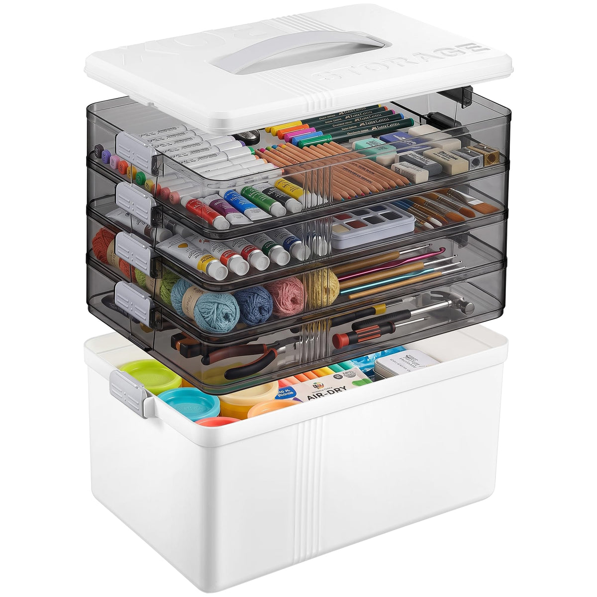 Citylife 17 QT Clear Storage Bins with Lids 1 Pack Plastic Storage Bins