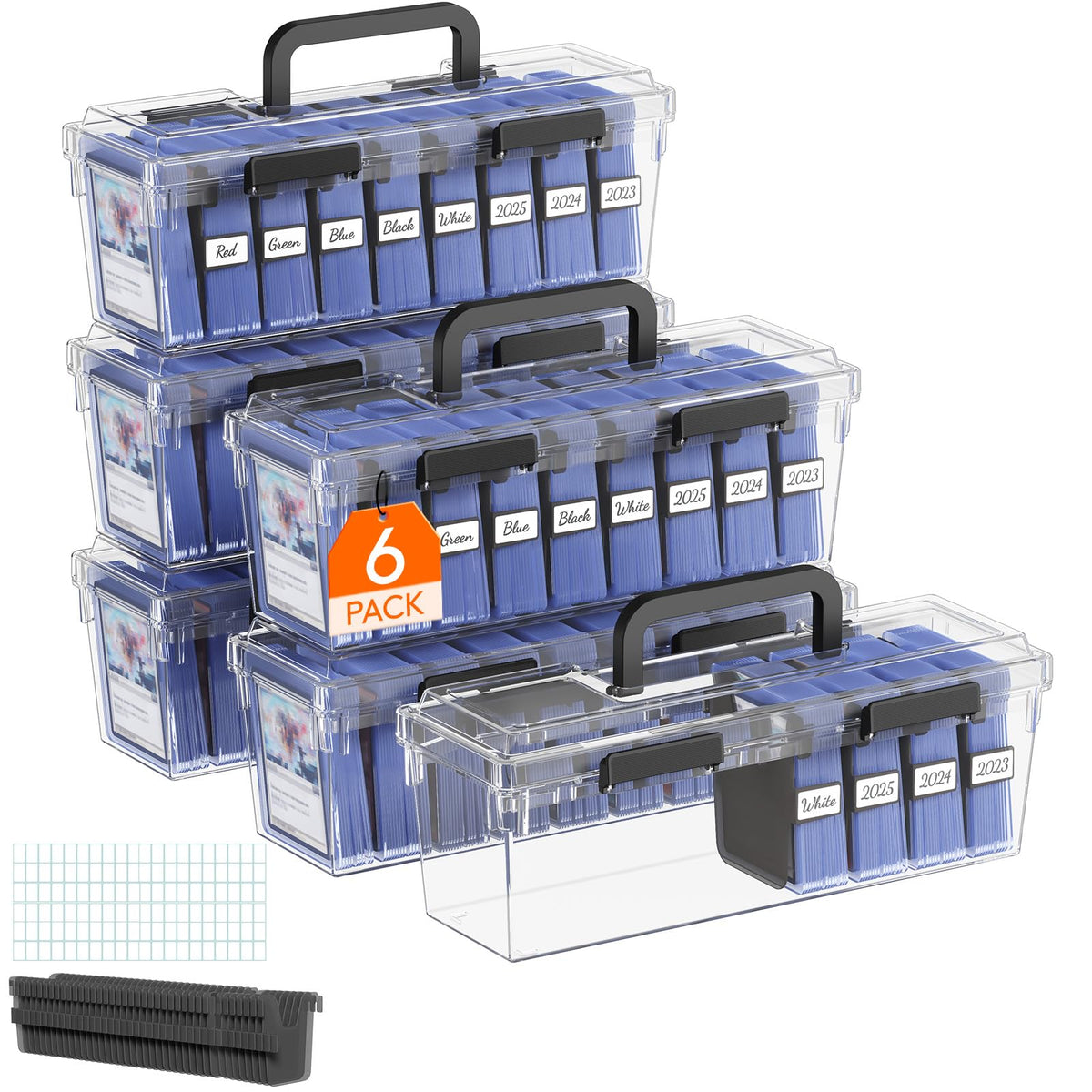 Lifewit Trading Card Storage Box with Handle, Fit for Toploader, 2 Pcs