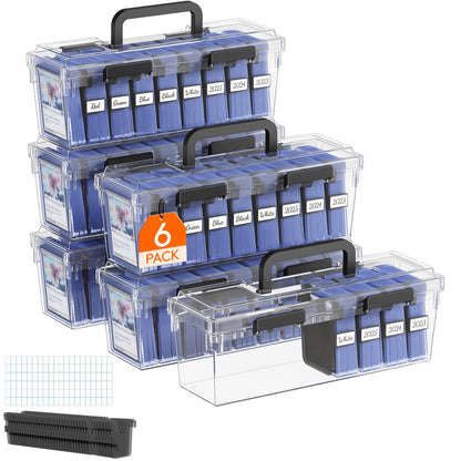 Lifewit Trading Card Storage Box with Handle, Fit for Toploader, 2 Pcs