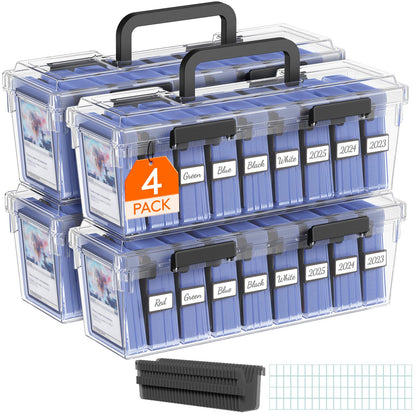 Lifewit Trading Card Storage Box with Handle, Fit for Toploader, 2 Pcs