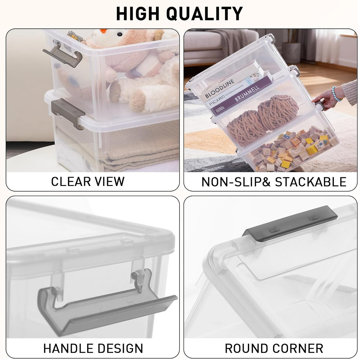Citylife 17 QT Clear Storage Bins with Lids 1 Pack Plastic Storage Bins