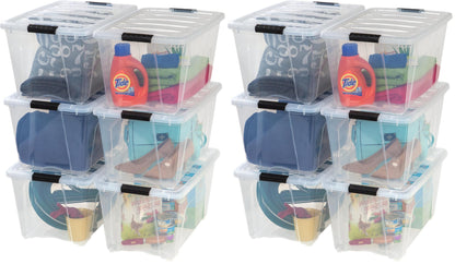 IRIS USA 2-Pack 27 Quart Storage Bins with Lids, Clear