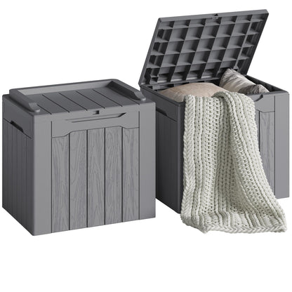 Devoko 30 Gallon Resin Deck Box Waterproof Outdoor Storage Box for Patio Furniture Pool Accessories Indoor Storage for Cushion Garden Tools (30 Gallon, Black)