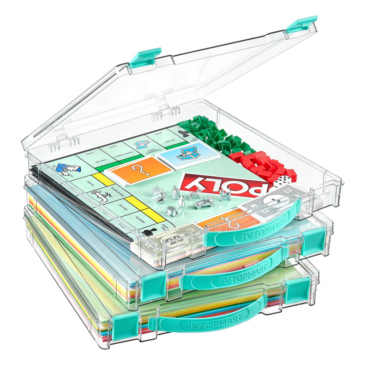 Vtopmart 4 Pack 6 Qt Plastic Storage Bins with Lids, Clear Sensory Bins