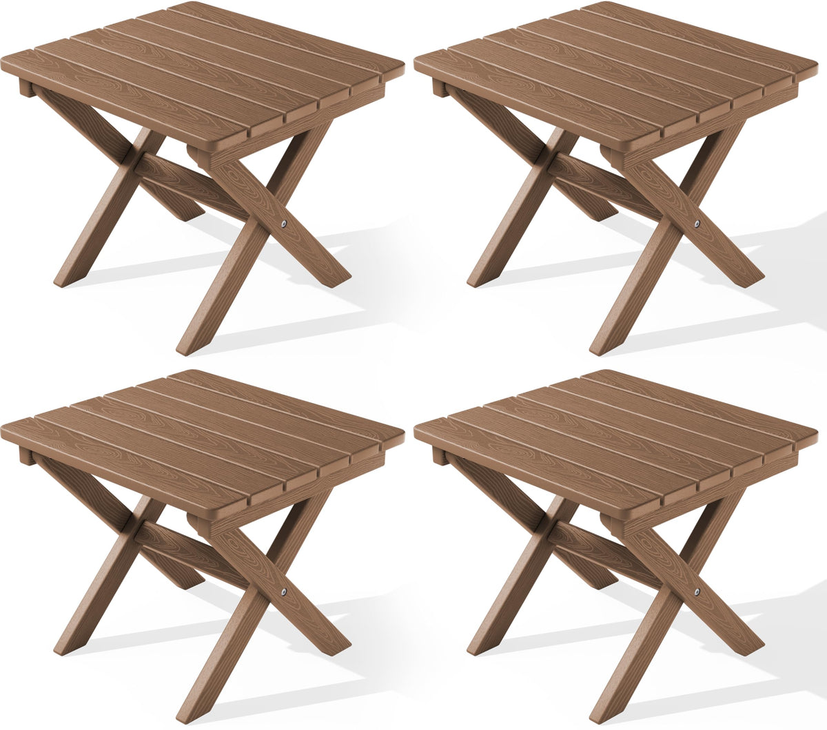 SERWALL Small Folding Side Table, HDPE Outdoor End Table, Coffee