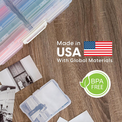 IRIS USA Photo Storage Box |Made in USA| 16 Cases - Clear